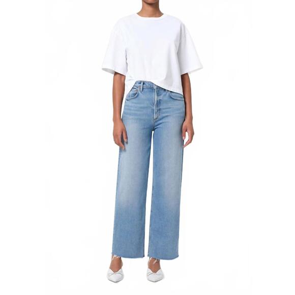 NEW AGOLDE ren high rise wide leg jean in forum